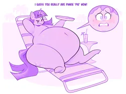 Size: 3750x2800 | Tagged: suggestive, artist:secretgoombaman12345, derpibooru import, pinkie pie, twilight sparkle, bbw, fat, image, obese, pinkie prey, png, twilard sparkle, twipred, vore