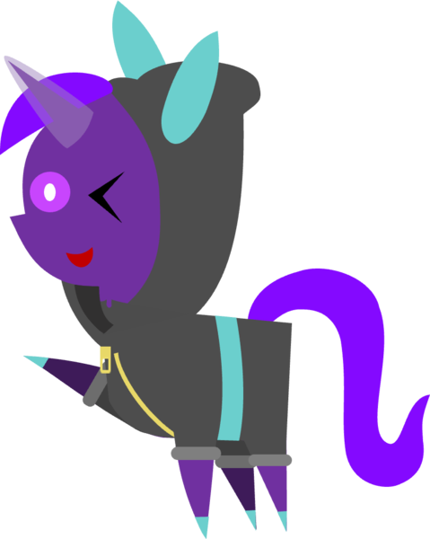 Size: 850x1064 | Tagged: safe, artist:carrotorangelight, derpibooru import, oc, oc:aurora star, unofficial characters only, pony, unicorn, clothes, costume, dangerous mission outfit, goggles, hoodie, horn, image, looking at you, magic, one eye closed, png, simple background, solo, transparent background, waving, waving at you, wink, winking at you