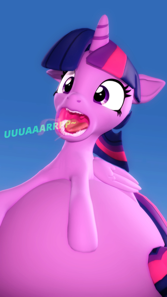 Size: 1080x1920 | Tagged: artist needed, source needed, suggestive, derpibooru import, twilight sparkle, twilight sparkle (alicorn), alicorn, pony, belly, big belly, burp, image, jpeg, open mouth, twipred, vore