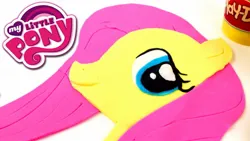 Size: 1280x720 | Tagged: safe, artist:play-doh world, derpibooru import, fluttershy, pegasus, pony, g4, art, bust, closed mouth, cute, female, head, image, jpeg, logo, mare, my little pony logo, play-doh, portrait, shyabetes, simple background, smiling, solo, white background, youtube link, youtube thumbnail