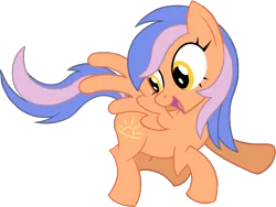 Size: 3364x2527 | Tagged: safe, artist:aprilfools, ponerpics import, oc, oc:sunglow skies, pegasus, pony, female, flying, happy, image, mare, orange coat, png, ponerpics community collab 2024, ponerpics exclusive, simple background, solo, transparent background, two toned mane, wings, yellow eyes