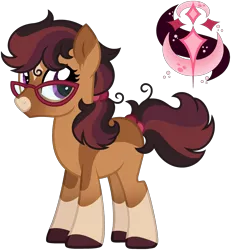 Size: 2751x2980 | Tagged: safe, artist:strawberry-spritz, derpibooru import, oc, unofficial characters only, earth pony, pony, base used, female, glasses, image, mare, offspring, parent:doctor whooves, parent:moondancer, png, simple background, solo, transparent background