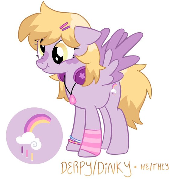 Size: 1009x977 | Tagged: safe, artist:mlpnightcreluvr, derpibooru import, derpy hooves, dinky hooves, oc, pegasus, pony, alternate cutie mark, base used, blonde mane, blonde tail, clothes, coat markings, colored wings, derp, facial markings, floppy ears, gradient eyes, hair accessory, hairclip, headphones, hoofless socks, image, jewelry, jpeg, kinsona, mane accessory, necklace, offspring, pegasus oc, pride, pride flag, purple coat, purple wingtips, simple background, snip (coat marking), socks, solo, spread wings, striped socks, tail, three quarter view, transgender pride flag, two toned mane, two toned tail, two toned wings, two toned wingtips, white background, wings, wristband, yellow eyes