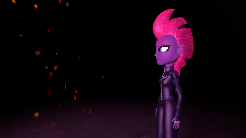 Size: 2048x1152 | Tagged: safe, artist:gaelgaming1, derpibooru import, tempest shadow, human, equestria girls, g4, my little pony: the movie, 3d, black background, equestria girls-ified, female, image, png, simple background, solo, source filmmaker, wallpaper