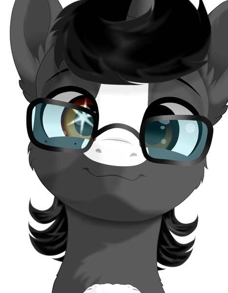 Size: 2240x2880 | Tagged: safe, artist:naoto yazarän, derpibooru import, oc, oc:naoto yazarän, pony, unicorn, ear fluff, glasses, horn, image, jpeg