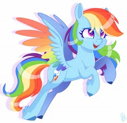 Size: 1873x1811 | Tagged: safe, artist:galaxy swirl, derpibooru import, rainbow dash, pegasus, pony, g4, colored wings, colored wingtips, female, gradient wings, image, jpeg, mare, multicolored wings, open mouth, open smile, pegsaus, rainbow wings, simple background, smiling, solo, spread wings, tail, white background, wings