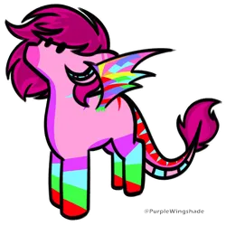 Size: 3000x3000 | Tagged: safe, artist:purple wingshade, derpibooru import, oc, oc:kaleidoscope eyesore, unofficial characters only, dracony, dragon, hybrid, original species, pony, image, png, solo