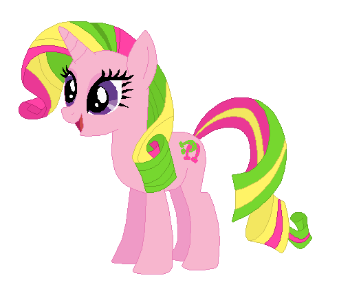 Size: 493x424 | Tagged: safe, artist:selenaede, artist:user15432, derpibooru import, lulu luck, pony, unicorn, g4, base used, generation leap, horn, image, multicolored mane, multicolored tail, not rarity, open mouth, open smile, pink coat, png, purple eyes, rarity hair, recolor, simple background, smiling, solo, tail, transparent background