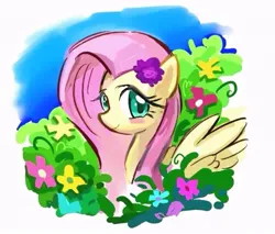 Size: 641x547 | Tagged: safe, artist:图像看什么, derpibooru import, fluttershy, pegasus, pony, female, grass, image, jpeg, mare, simple background, sky, solo, spread wings, white background, wings