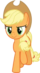 Size: 3000x5383 | Tagged: safe, artist:cloudy glow, derpibooru import, applejack, earth pony, g4, applejack's hat, cowboy hat, determined look, female, hat, image, png, simple background, smiling, solo, transparent background, vector