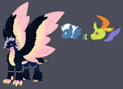 Size: 1280x933 | Tagged: safe, artist:malinraf1615, derpibooru import, night glider, thorax, oc, changedling, changeling, changepony, hybrid, image, interspecies offspring, king thorax, offspring, parent:night glider, parent:thorax, png, simple background