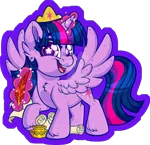 Size: 1600x1551 | Tagged: safe, artist:missbramblemele, derpibooru import, twilight sparkle, twilight sparkle (alicorn), alicorn, pony, chibi, deviantart watermark, image, magic, obtrusive watermark, open mouth, open smile, partially transparent background, png, quill, scroll, smiling, solo, spread wings, watermark, wings