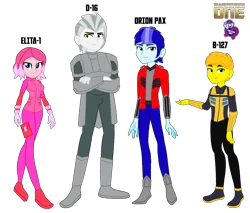 Size: 2468x2104 | Tagged: safe, artist:robertsonskywa1, derpibooru import, equestria girls, g4, armor, b-127, bumblebee (transformers), clothes, d-16, elita-1, equestria girls-ified, female, image, male, megatron, optimus prime, orion pax, photo, png, simple background, smiling, suit, teenager, transformers, transformers one, transparent background