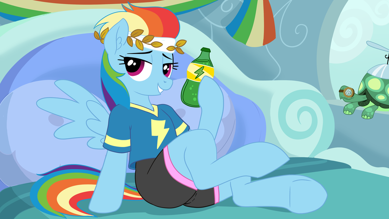 Size: 3840x2160 | Tagged: safe, artist:pusspuss, derpibooru import, rainbow dash, tank, pegasus, pony, bedroom, bedroom eyes, female, headband, image, png, pony waifu sim, solo, solo female, workout outfit