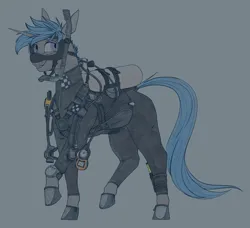 Size: 2300x2100 | Tagged: safe, artist:stray prey, derpibooru import, oc, oc:lucent, unofficial characters only, pony, unicorn, horn, image, png, scuba gear, solo, unicorn oc, wetsuit