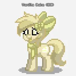 Size: 600x600 | Tagged: safe, artist:glaceon95, derpibooru import, oc, oc:vanilla cake, earth pony, pony, pony town, bow, clothes, female, hair bow, image, mare, png, scarf, solo