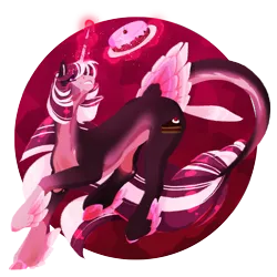 Size: 2000x2000 | Tagged: safe, artist:oneiria-fylakas, derpibooru import, oc, oc:cherry chocolate, pony, unicorn, cake, female, food, horn, image, magic, mare, png, solo, tail, tail feathers