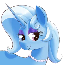 Size: 822x851 | Tagged: safe, artist:xppp1n, derpibooru import, trixie, pony, unicorn, alternate hairstyle, bust, female, horn, image, jewelry, mare, necklace, pearl necklace, png, simple background, solo, transparent background