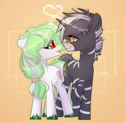 Size: 2030x2000 | Tagged: safe, artist:shelti, ponerpics import, oc, unofficial characters only, pony, duo male and female, female, image, jpeg, looking at each other, male, mare, stallion