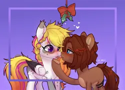 Size: 2048x1463 | Tagged: safe, artist:shelti, ponerpics import, oc, unofficial characters only, pony, blushing, duo, duo female, female, image, jpeg, looking at each other, mare