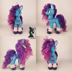 Size: 1000x1000 | Tagged: safe, artist:larsen toys, derpibooru import, pony, unicorn, g5, accessory, curly mane, cute, female, horn, image, irl, jewelry, jpeg, looking at you, mare, misty brightdawn, mistybetes, necklace, photo, plushie, rebirth misty, solo