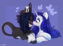 Size: 2048x1491 | Tagged: safe, artist:shelti, ponerpics import, oc, unofficial characters only, pony, blushing, image, jpeg, looking at each other, lying down, male, stallion