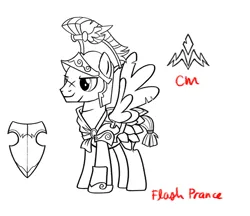 Size: 590x510 | Tagged: safe, derpibooru import, flash magnus, pegasus, pony, g4, leak, concept art, early design, image, male, netitus, png, scar, shield, simple background, solo, stallion, white background