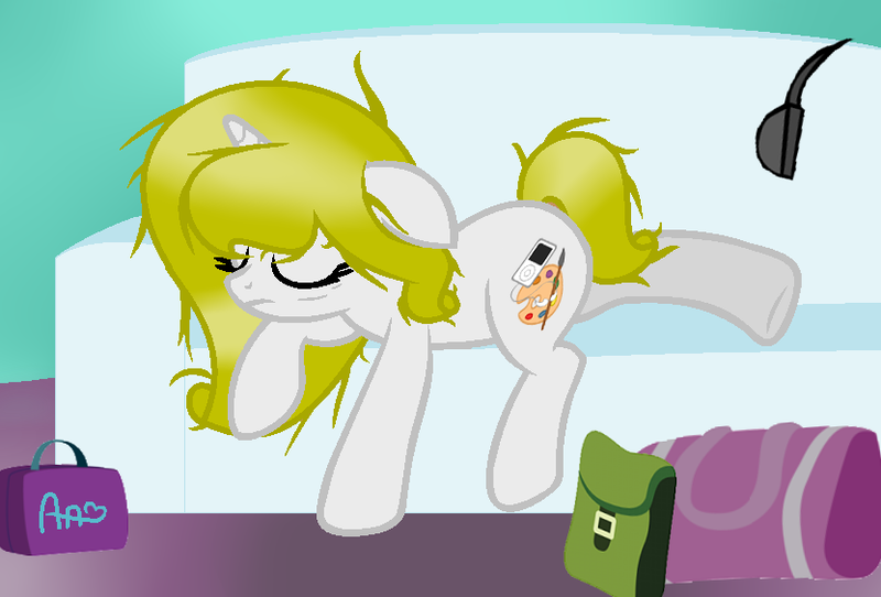 Size: 832x564 | Tagged: safe, artist:aniakucyk, derpibooru import, oc, oc:anabelle art, pony, unicorn, horn, image, png, sleeping, tired