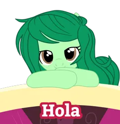 Size: 1900x1959 | Tagged: safe, artist:gmaplay, derpibooru import, wallflower blush, ponified, earth pony, pony, equestria girls, g4, equestria girls ponified, hola, image, png, spanish, spanish text, stiker