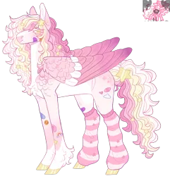 Size: 2511x2610 | Tagged: safe, artist:sleepy-nova, derpibooru import, oc, oc:make a wish, unofficial characters only, pegasus, pony, bandaid, clothes, female, image, leg warmers, mare, png, simple background, solo, transparent background