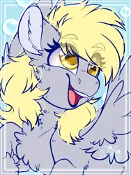 Size: 1800x2400 | Tagged: safe, artist:missbramblemele, derpibooru import, derpy hooves, pony, bust, image, png, portrait, solo