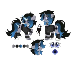 Size: 8000x6000 | Tagged: safe, artist:crazysketch101, derpibooru import, oc, unofficial characters only, pony, unicorn, absurd resolution, goth, horn, image, png, reference sheet, simple background, solo, transparent background