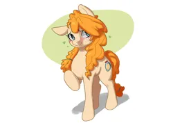 Size: 4960x3508 | Tagged: safe, artist:doofrabbit, derpibooru import, pear butter, earth pony, pony, blushing, image, png, solo