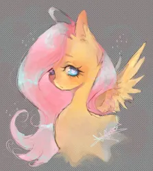 Size: 1663x1864 | Tagged: safe, artist:hoszzek, derpibooru import, fluttershy, pegasus, pony, g4, blushing, bust, cutie mark eyes, ear fluff, female, image, mare, png, pretty, signature, solo, spread wings, wingding eyes, wings