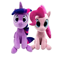 Size: 1000x1000 | Tagged: safe, artist:youtooz, derpibooru import, twilight sparkle, twilight sparkle (alicorn), alicorn, earth pony, pony, duo, duo female, female, image, irl, mare, photo, plushie, png, simple background, transparent background, youtooz