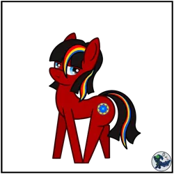 Size: 2000x2000 | Tagged: safe, artist:dice-warwick, derpibooru import, oc, oc:glittering matrix, unofficial characters only, earth pony, pony, fallout equestria, female, image, mare, png, rainbow, red and black oc, simple background, solo, teenager, transparent background