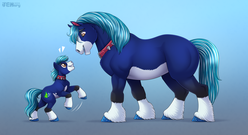 Size: 4500x2461 | Tagged: safe, artist:jenery, derpibooru import, oc, unofficial characters only, earth pony, pony, earth pony oc, gradient background, horsified, image, png, self paradox, self ponidox, solo