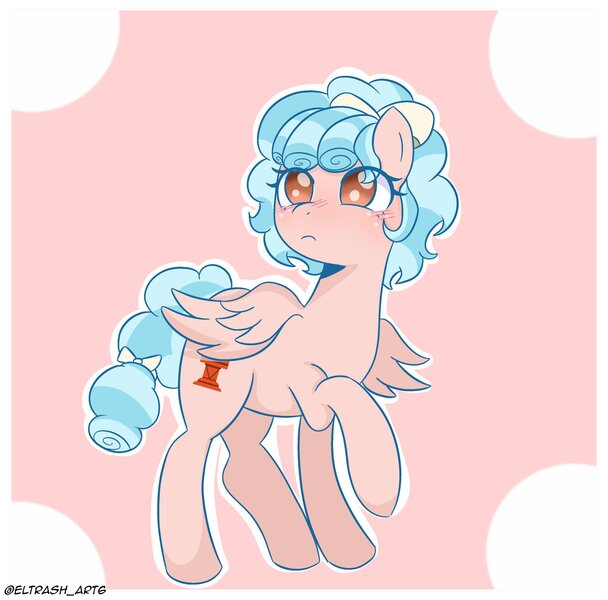 Size: 2048x2021 | Tagged: safe, artist:eltrash_art6, derpibooru import, cozy glow, pegasus, pony, blush lines, blushing, cozybetes, cute, female, image, jpeg, mare, older, older cozy glow, raised hoof, solo