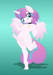 Size: 857x1200 | Tagged: explicit, artist:miniferu, banned from derpibooru, ponerpics import, ponybooru import, princess flurry heart, alicorn, anthro, balls, breasts, child, feet, female, futa, herm, horsecock, image, intersex, jpeg, lolicon, nipple piercing, nipples, nudity, penis, piercing, solo, underage, younger