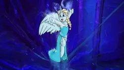 Size: 1192x670 | Tagged: safe, artist:namyg, derpibooru import, ponified, pony, beautiful, clothes, disney, dress, elsa, frozen (movie), image, jpeg, let it go