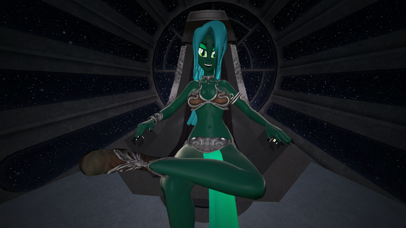 Size: 2560x1440 | Tagged: suggestive, artist:oatmeal!, derpibooru import, queen chrysalis, human, equestria girls, g4, 3d, belly, belly button, boots, bra, breasts, cleavage, clothes, collar, costume, crossed legs, death star, emperor palpatine, gmod, humanized, image, looking at you, png, princess leia, raised leg, sexy, shoes, sitting, skirt, slave leia outfit, solo, star wars, stars, throne, throne room, underwear