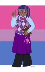 Size: 1290x2048 | Tagged: safe, artist:crynaibu, ponerpics import, ponybooru import, twilight sparkle, human, humanized, image, jpeg, pride, pride flag, solo