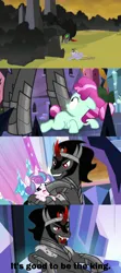 Size: 1280x2880 | Tagged: suggestive, derpibooru import, edit, edited screencap, screencap, amber waves, cherry valley, king sombra, princess flurry heart, g4, the beginning of the end, the crystal empire, crystal empire, female, harem, image, implied babycon, implied foalcon, implied underage, it's good to be the king, male, png, shadow, straight, throne