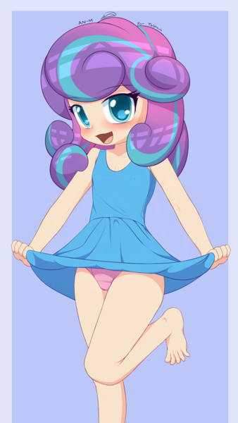 Size: 1800x3200 | Tagged: safe, alternate version, artist:an-m, banned from derpibooru, princess flurry heart, human, child, clothes, dress, feet, female, humanized, image, lolicon, panties, png, solo, solo female, underage, underwear, young