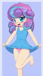 Size: 1800x3200 | Tagged: safe, alternate version, artist:an-m, banned from derpibooru, princess flurry heart, human, child, clothes, dress, feet, female, humanized, image, lolicon, panties, png, solo, solo female, underage, underwear, young