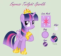 Size: 2936x2700 | Tagged: safe, artist:mylittlespider139, derpibooru import, twilight sparkle, twilight sparkle (alicorn), alicorn, pony, g4, empress, image, jewelry, png, reference sheet, regalia, solo, ultimate twilight