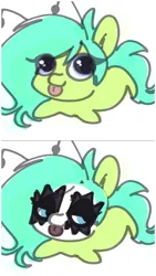 Size: 1152x2048 | Tagged: safe, artist:flutterbutt, derpibooru import, oc, oc:starzie, unofficial characters only, alien, alien pony, pony, :p, chibi, female, image, jpeg, makeup, silly, silly face, silly pony, solo, tongue out