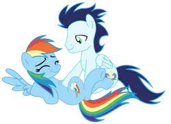 Size: 1280x927 | Tagged: safe, artist:soarindasher10, ponerpics import, ponybooru import, rainbow dash, soarin', pegasus, pony, female, image, male, mare, png, shipping, simple background, soarindash, stallion, straight, transparent background