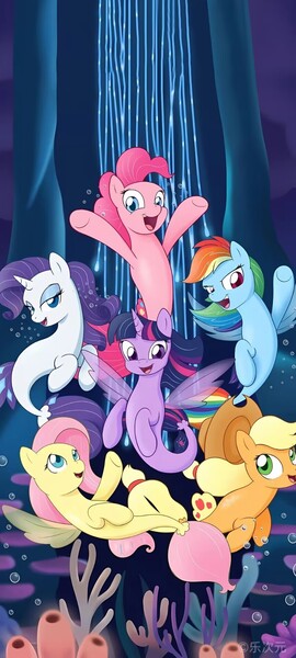 Size: 864x1920 | Tagged: artist needed, safe, derpibooru import, applejack, fluttershy, pinkie pie, rainbow dash, rarity, twilight sparkle, seapony (g4), fish tail, image, jpeg, seaponified, seapony applejack, seapony fluttershy, seapony pinkie pie, seapony rainbow dash, seapony rarity, seapony twilight, species swap, tail