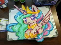 Size: 4032x3024 | Tagged: safe, artist:tinyequine, ponerpics import, princess celestia, image, jpeg, perler beads